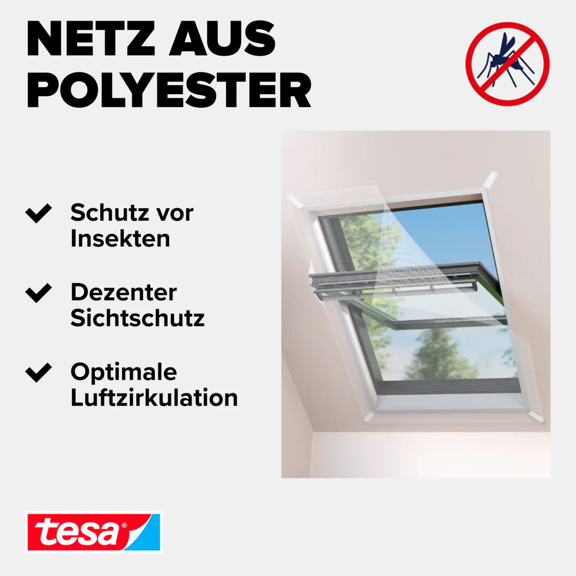 tesa Insektenschutz-Dachfenster COMFORT 120 x 140 cm weiß