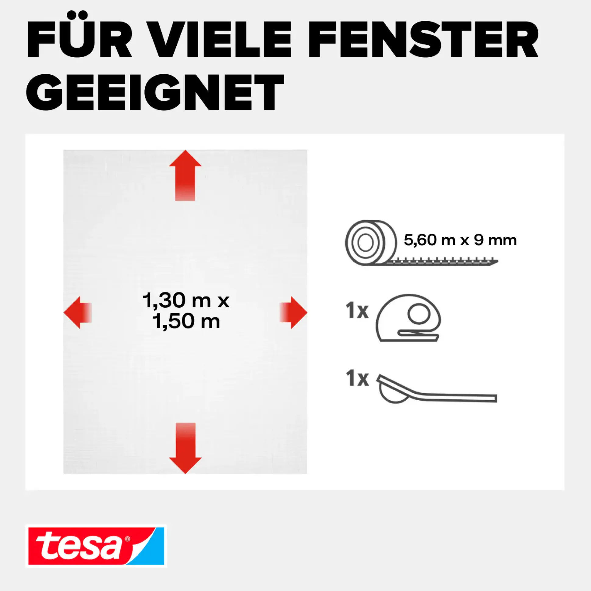 tesa Insektenschutz-Fenster COMFORT 130 x 150 cm weiß