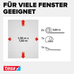 tesa Insektenschutz-Fenster SUN PROTECT 130 x 150 cm anthrazit