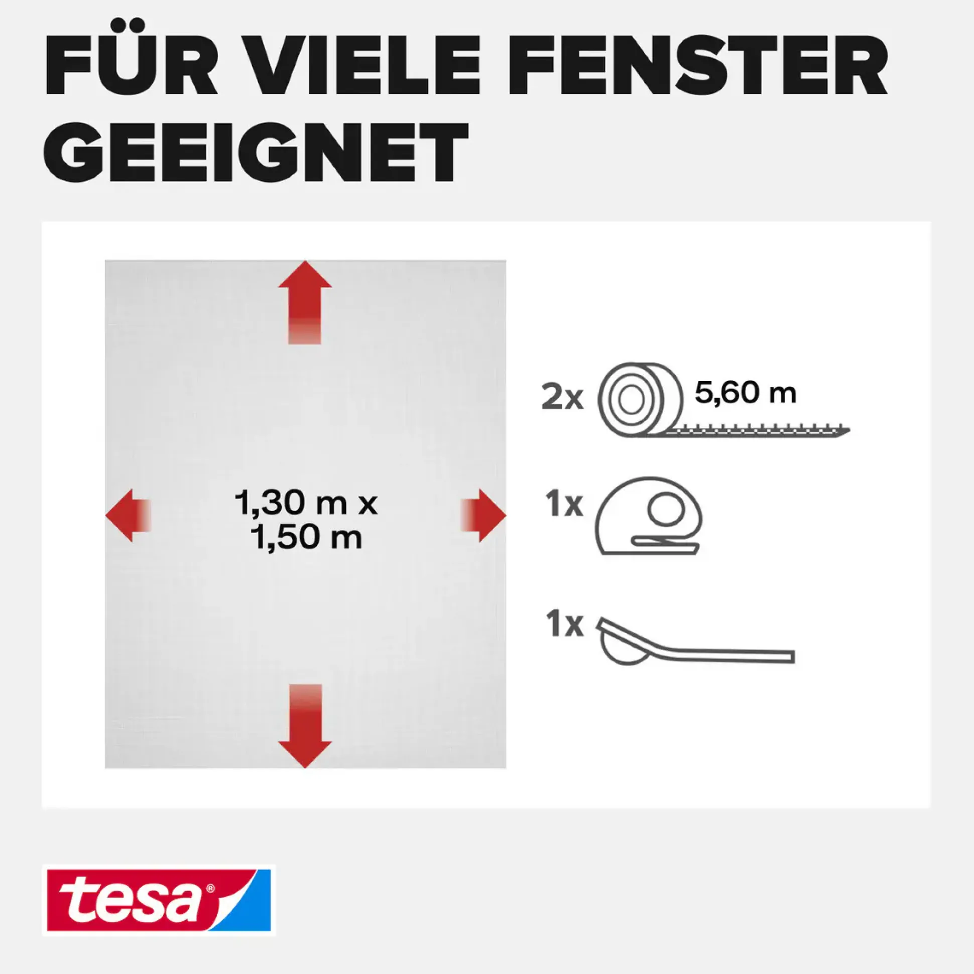 tesa Insektenschutz-Fenster SUN PROTECT 130 x 150 cm anthrazit