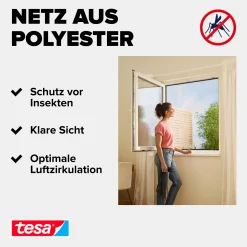 tesa Insektenschutz-Fenster COMFORT 130 x 130 cm anthrazit
