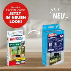 tesa Insektenschutz-Fenster Klettband OPEN/CLOSE 130 x 150 cm anthazit