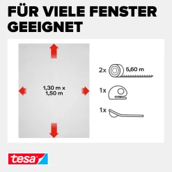 tesa Insektenschutz-Fenster Klettband OPEN/CLOSE 130 x 150 cm anthazit