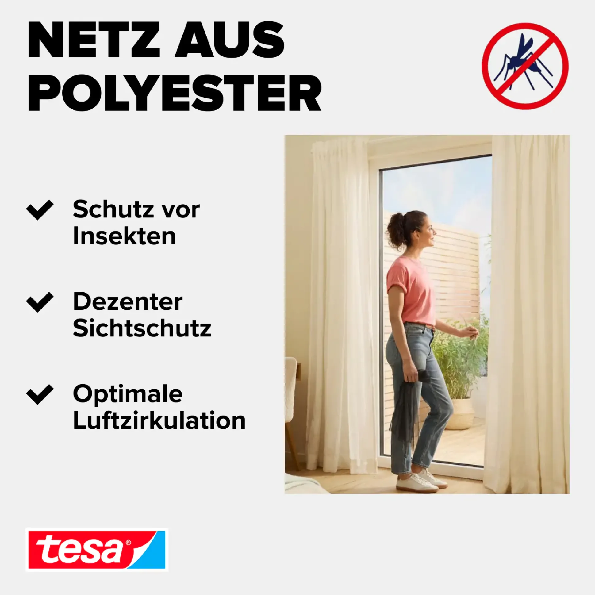 tesa Insektenschutz-Fenster COMFORT 120 x 240 cm weiß