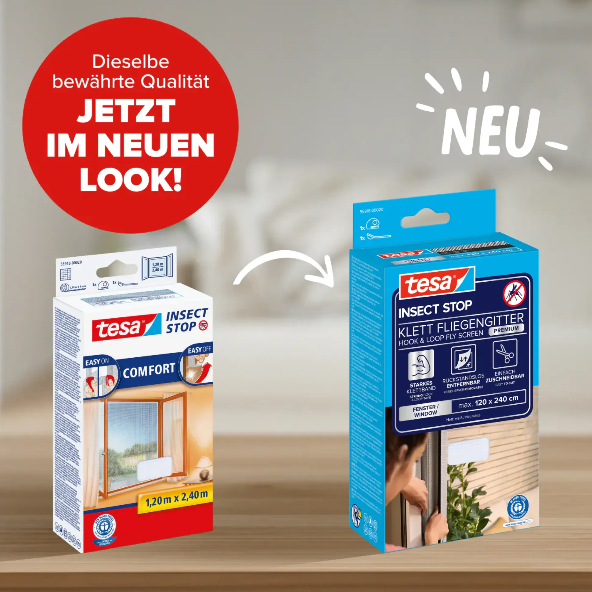 tesa Insektenschutz-Fenster COMFORT 120 x 240 cm weiß