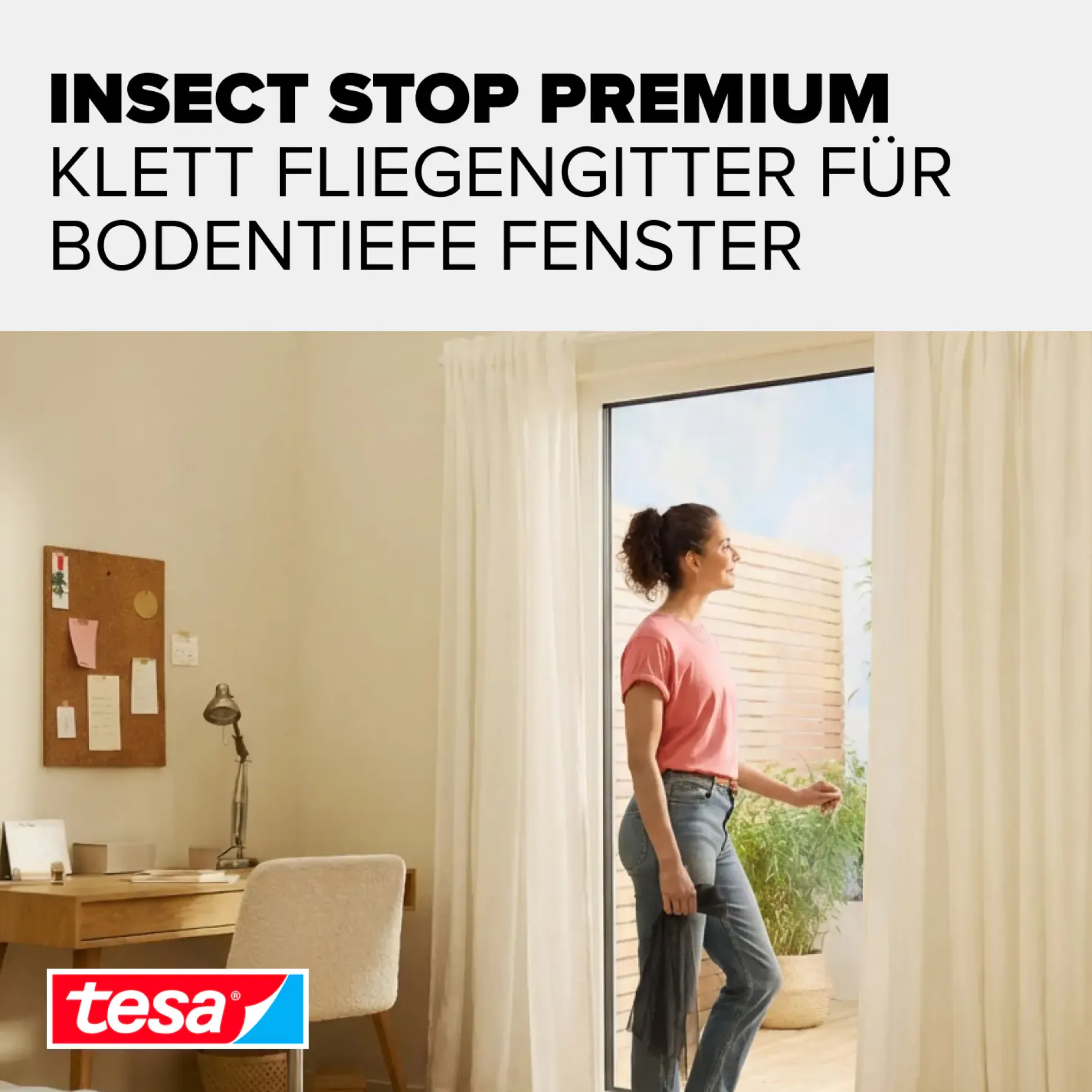 tesa Insektenschutz-Fenster COMFORT 120 x 240 cm weiß