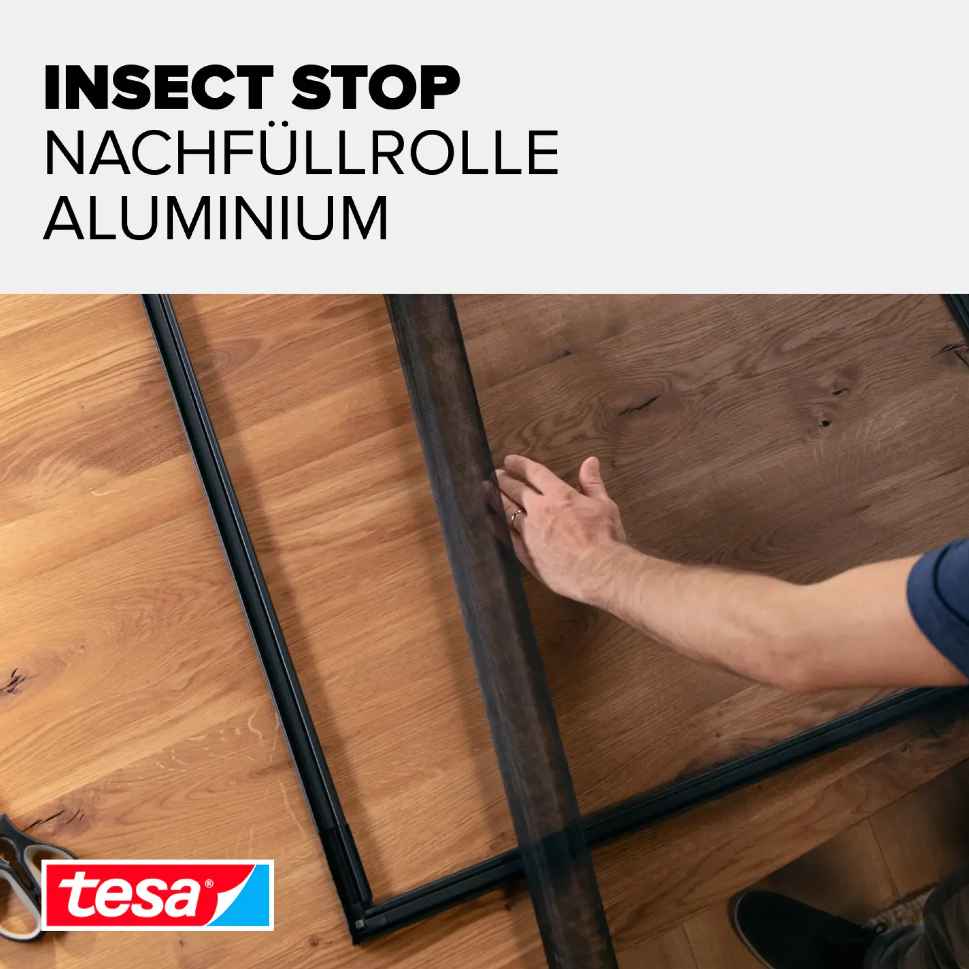 tesa Insektenschutz-Gitter COMFORT Ersatzrolle 100 x 120 cm grau