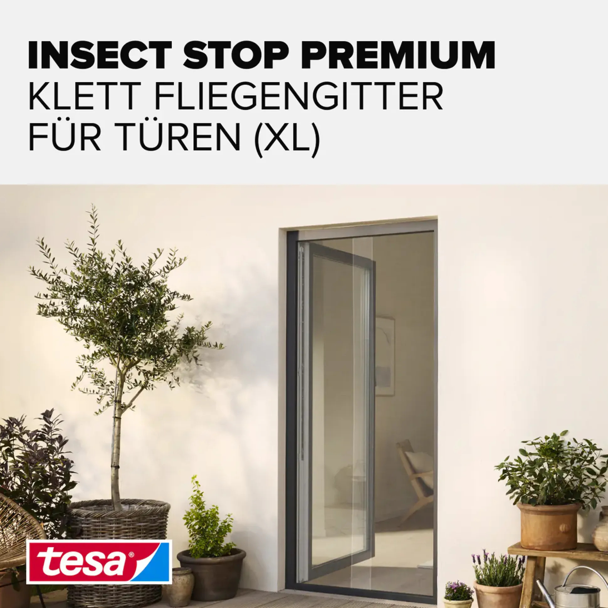 tesa Insektenschutz-Klettbandsystem 2 x (0,65 m x 2,5 m) weiß