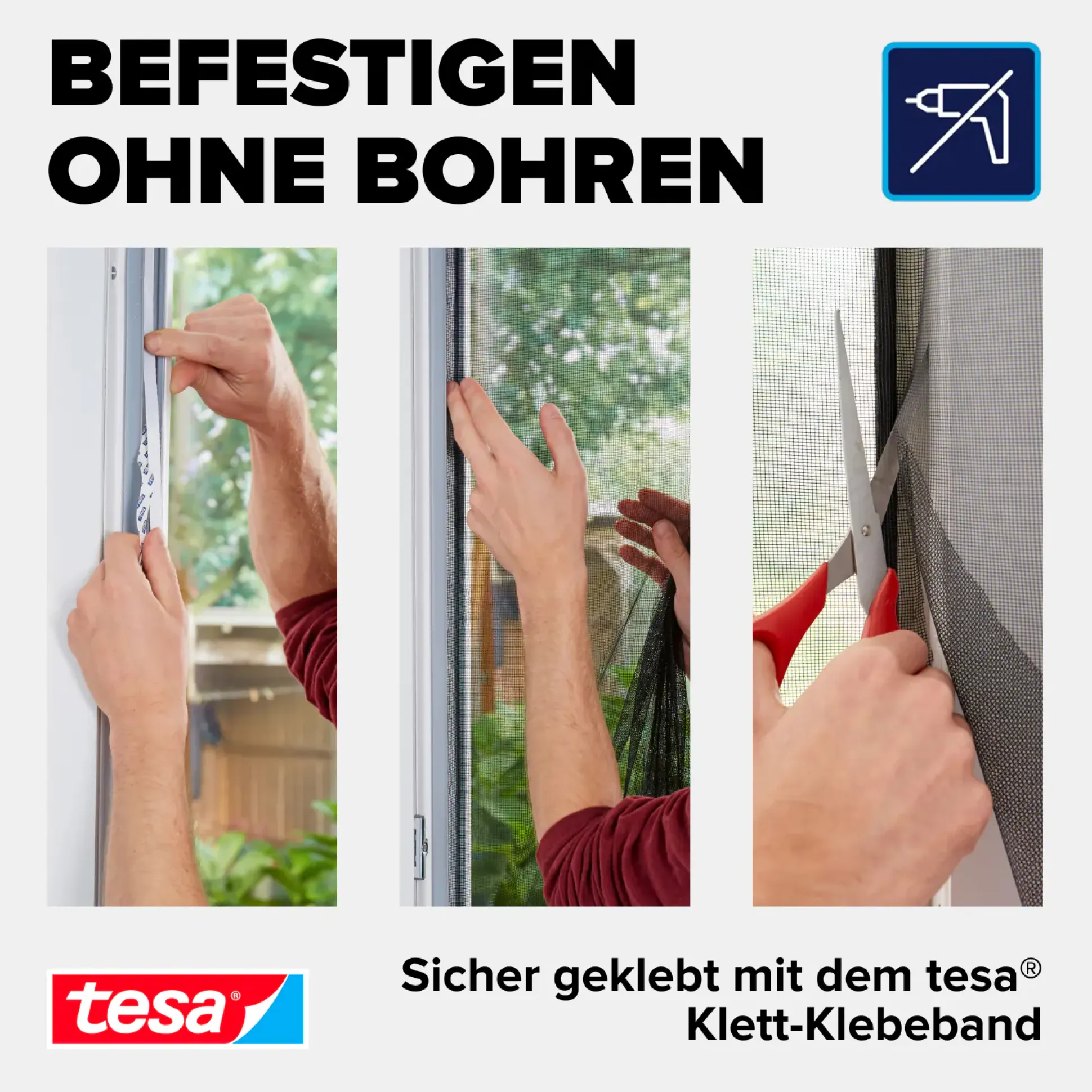 tesa Insektenschutz-Klettbandsystem 2 x (0,65 m x 2,5 m) weiß