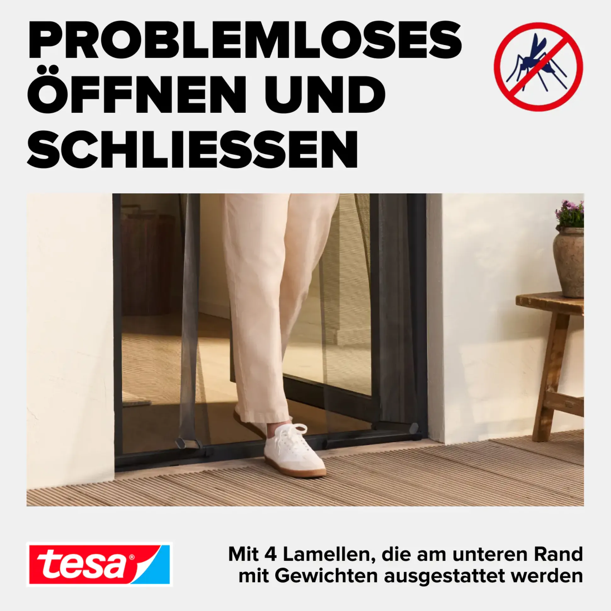 tesa Insektenschutz-Lamellenvorhang Standard 95 m x 220 cm schwarz
