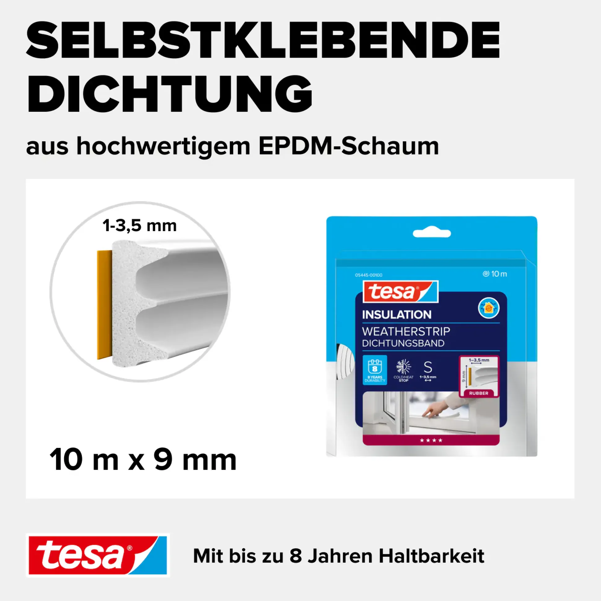 tesa Insulation E-Profil Classic 10 m, weiß