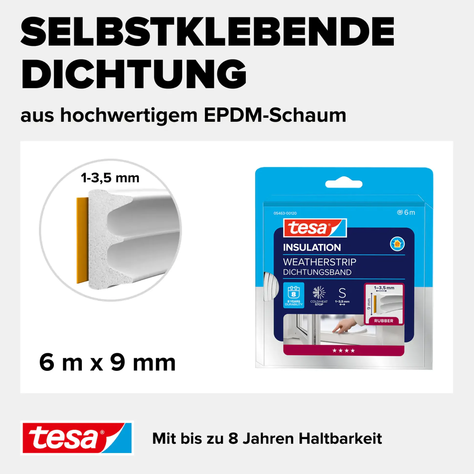 tesa Insulation E-Profil Classic 6 m, weiß
