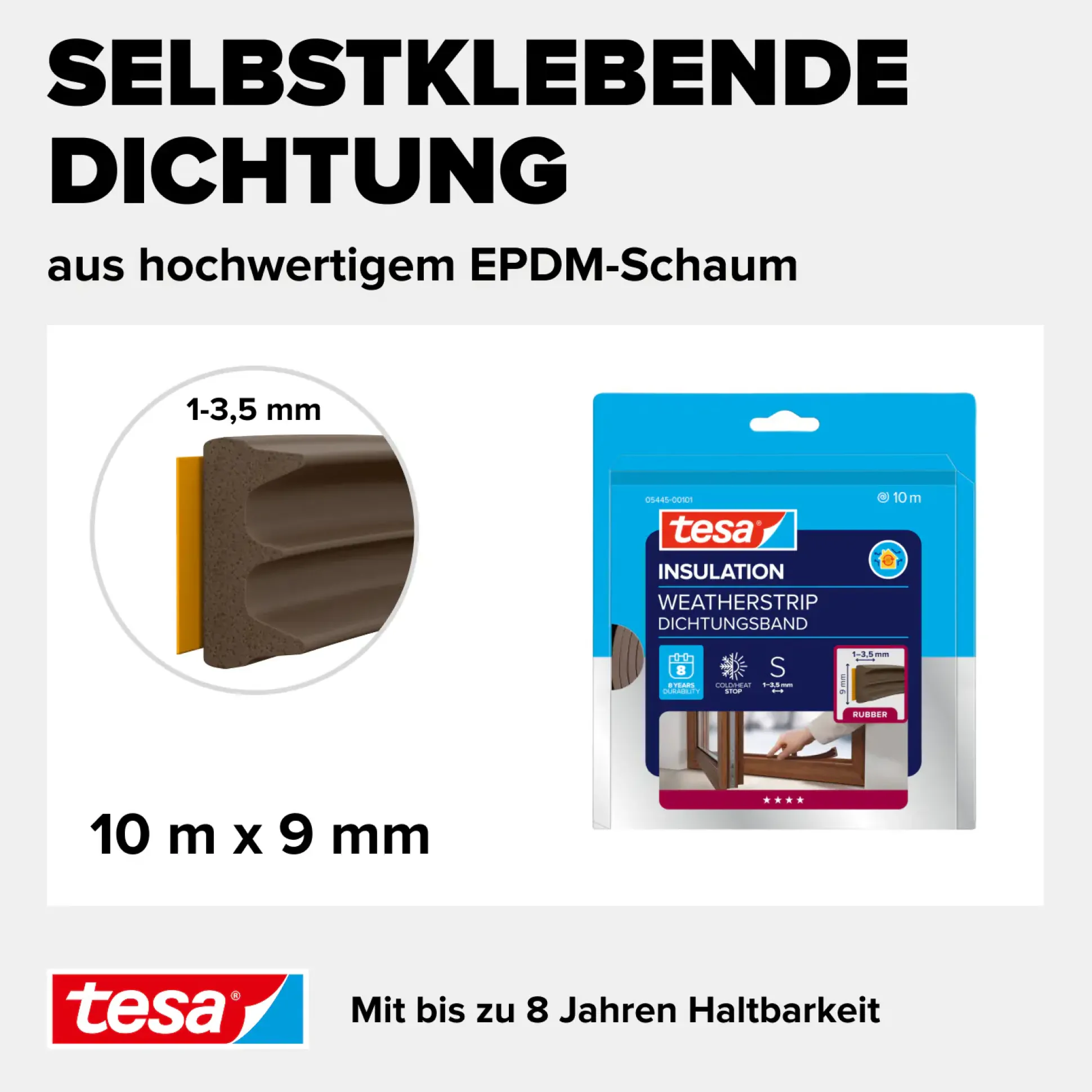 tesa Insulation E-Profil Classic 10 m, braun