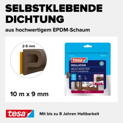 tesa Insulation P-Profil Classic 10 m, braun