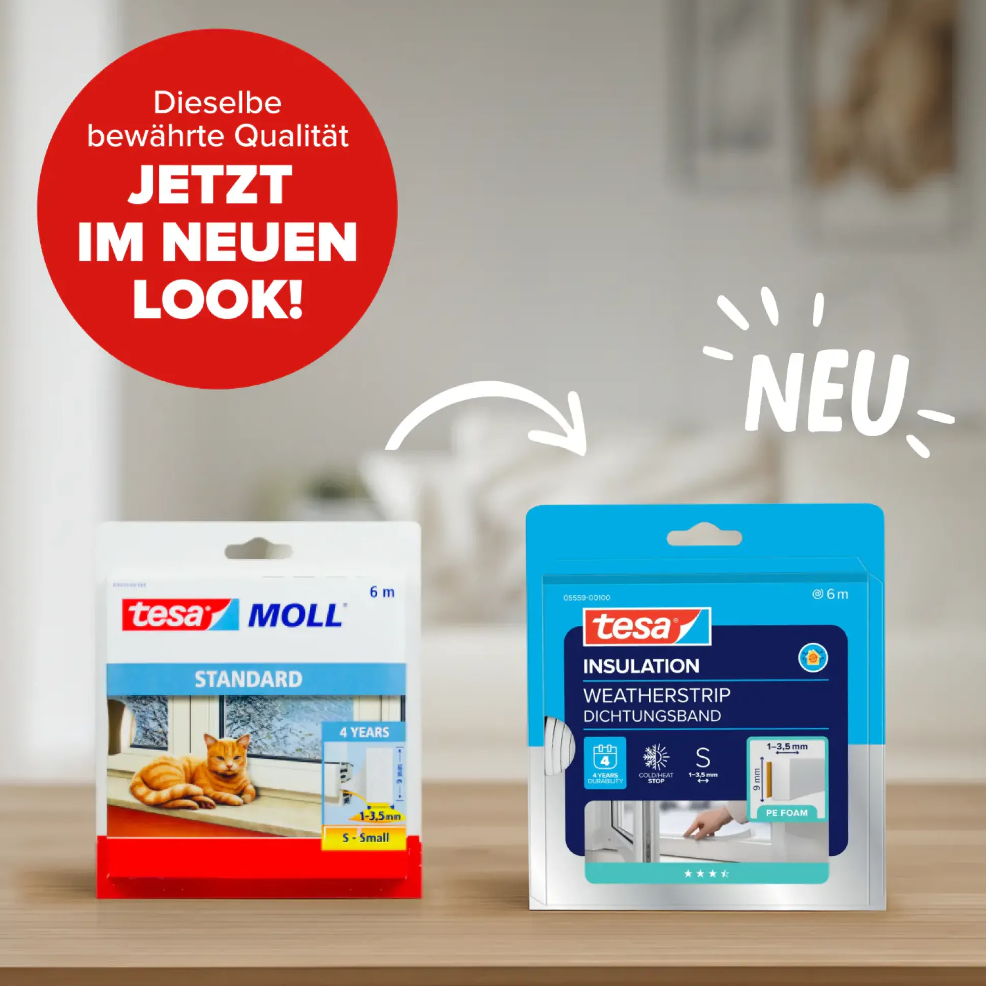 tesa Insulation Schaumstoffdichtung Standard 6 m, weiß