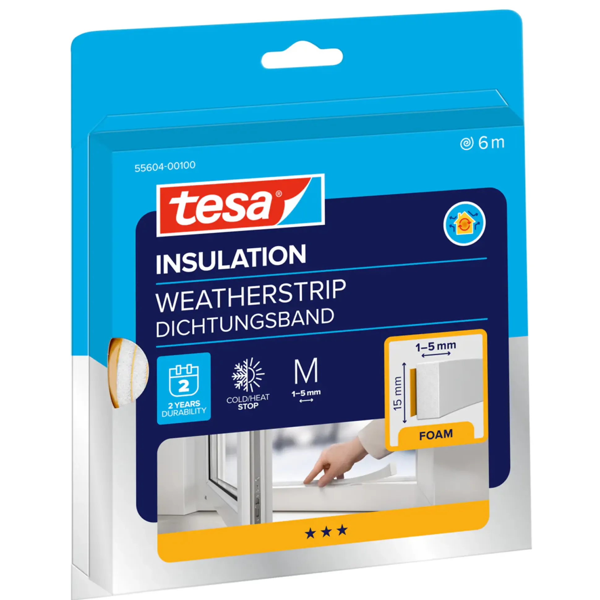 tesa Insulation Schaumstoff-Dichtung Universal 6 m, weiß