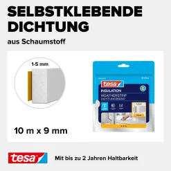 tesa Insulation Schaumstoff-Dichtung Universal 10 m, weiß