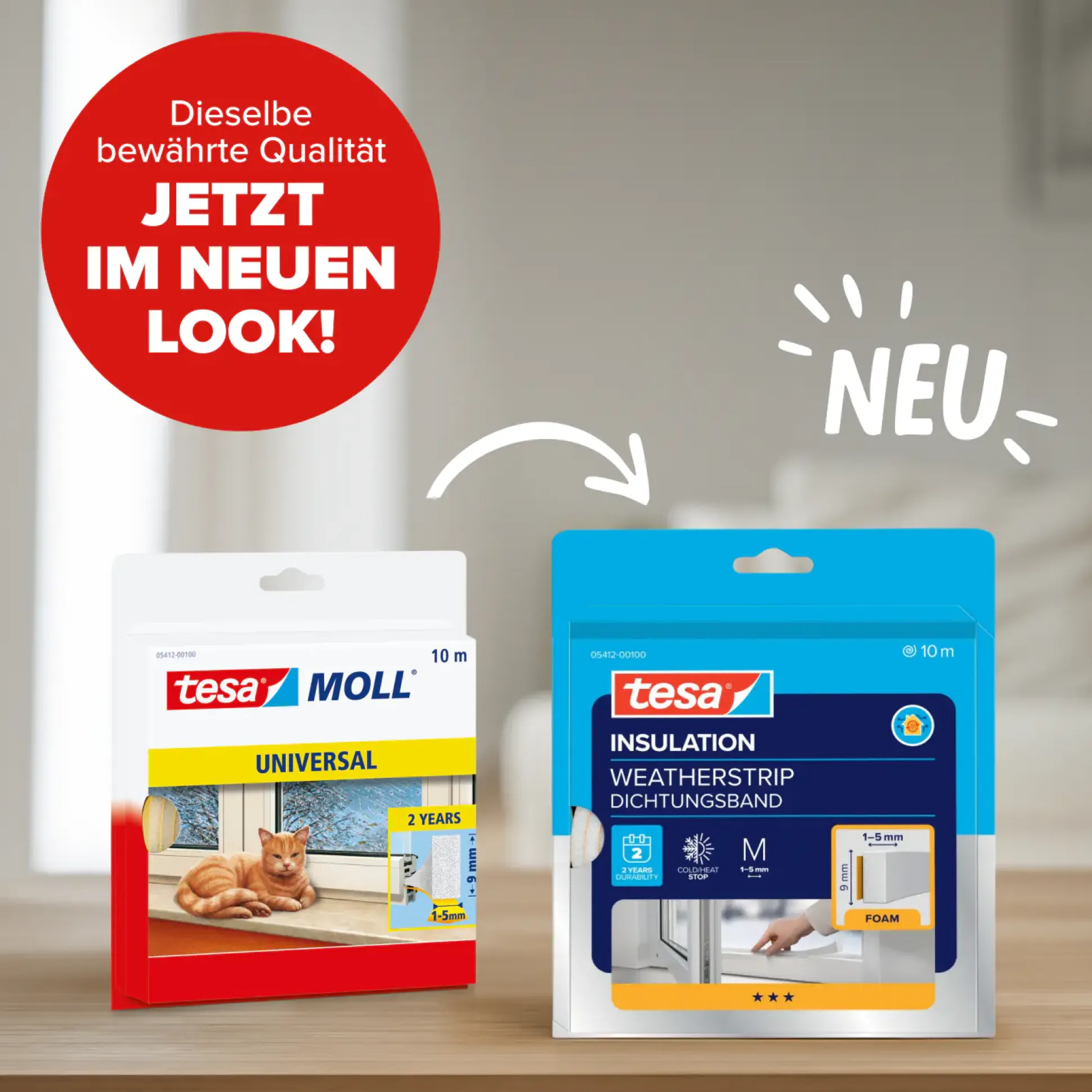 tesa Insulation Schaumstoff-Dichtung Universal 10 m, weiß