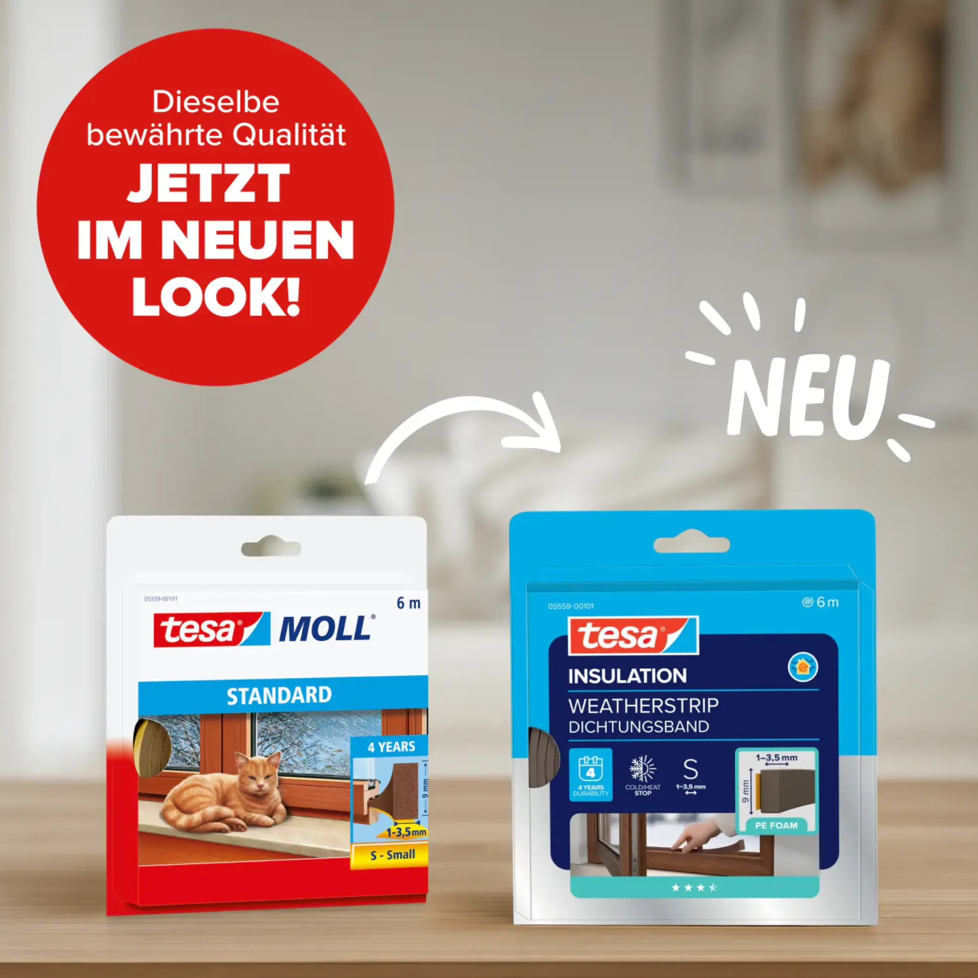 tesa Insulation Schaumstoffdichtung Standard 6 m, braun