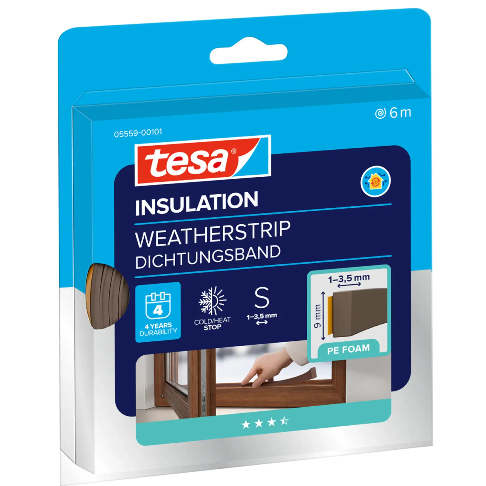 tesa Insulation Schaumstoffdichtung Standard 6 m, braun