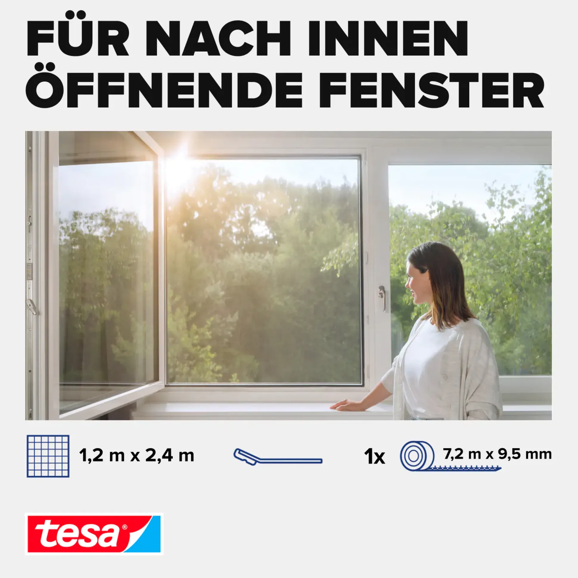 tesa Pollenschutzgitter 120 x 240 cm anthrazit