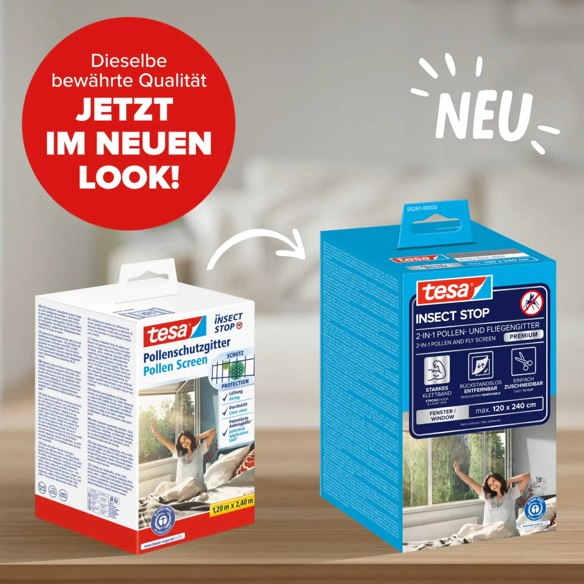 tesa Pollenschutzgitter 120 x 240 cm anthrazit