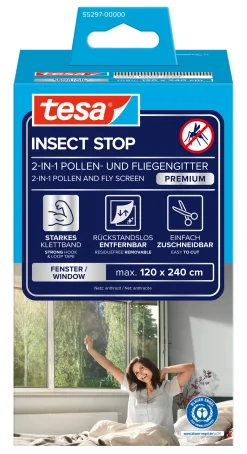 tesa Pollenschutzgitter 120 x 240 cm anthrazit