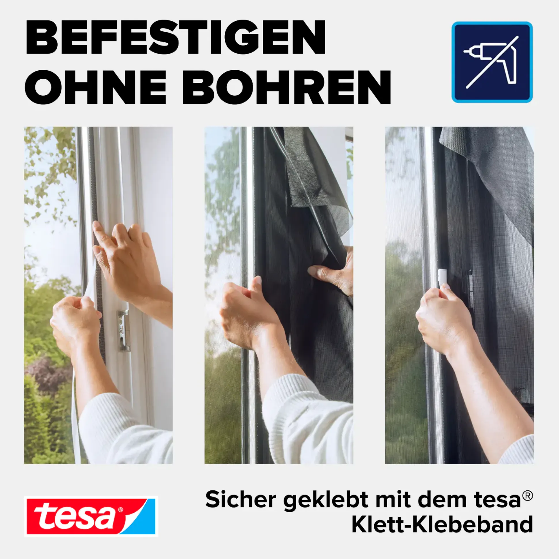 tesa Pollenschutzgitter 130 x 150 cm Anthrazit
