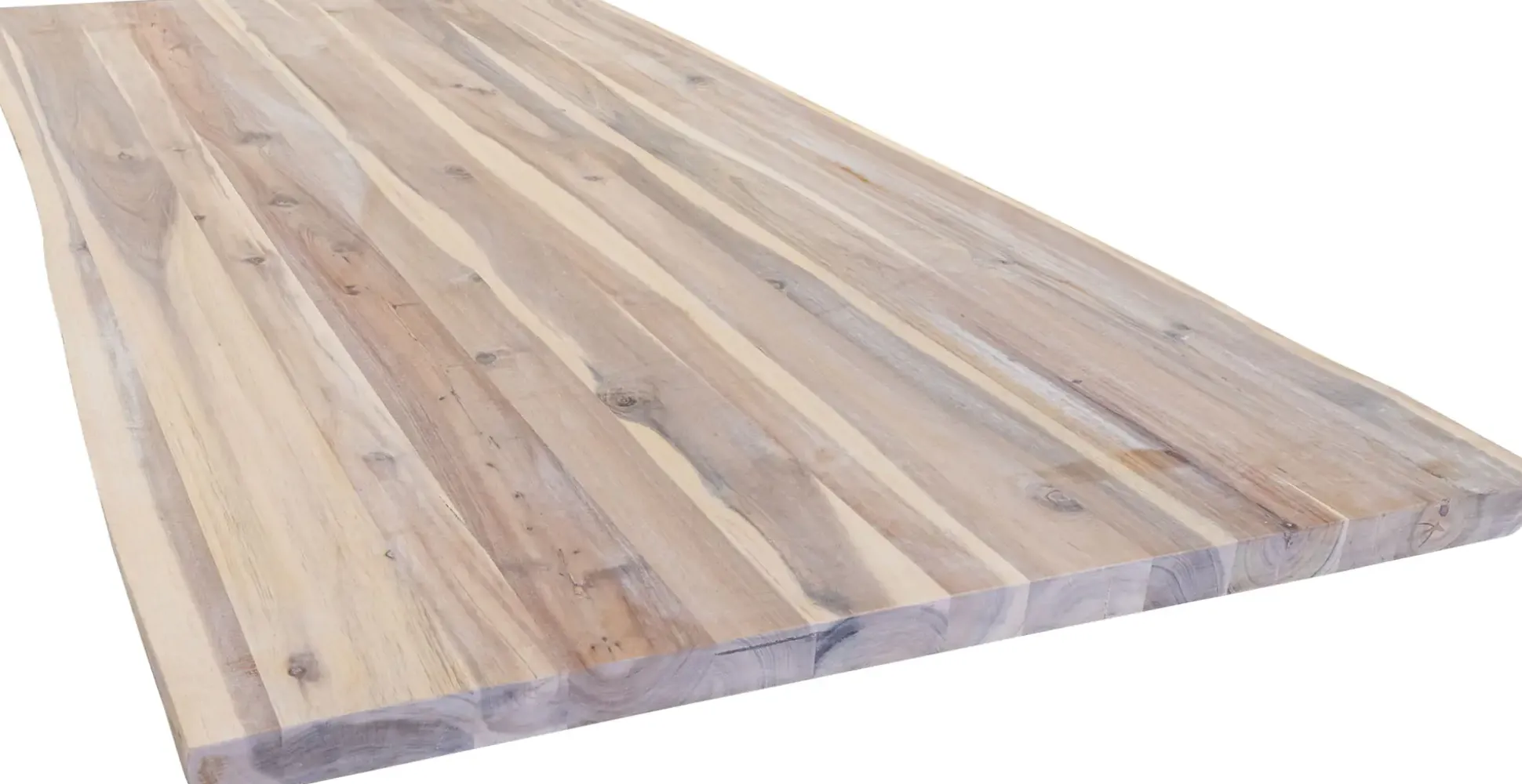 Tischplatte Akazie massiv mit natürlicher Kante 180 x 90 x 3,8 cm