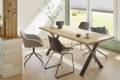 Tischplatte Akazie massiv mit natürlicher Kante 180 x 90 x 3,8 cm