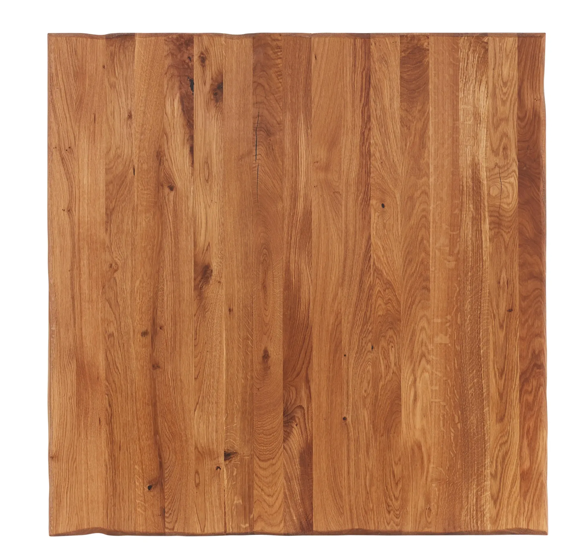 Tischplatte Eiche massiv 80 x 80 cm 26 mm mit natürlicher Kante