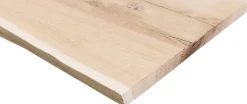 Tischplatte "Live Edge" Eiche massiv mit Waldkante 200 x 90 cm 38 mm