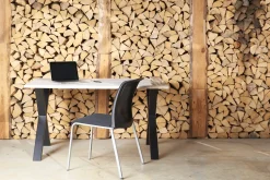 Tisch-Set "Live Edge" Akazie 200 x 90 cm x 38 mm inkl. Tischbeine X-Form