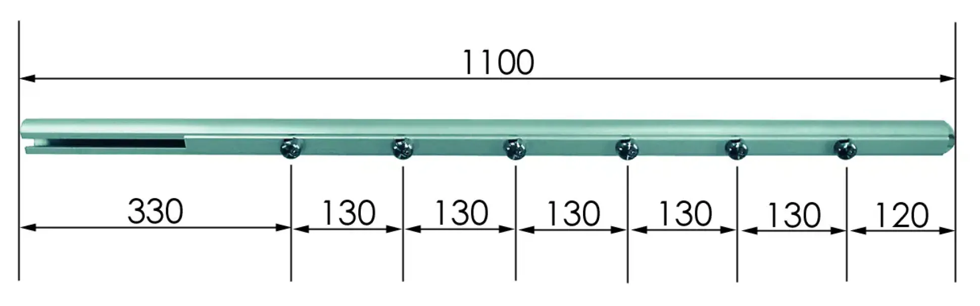 Treba B1 AluTop Geländerstab Aluminium eloxiert