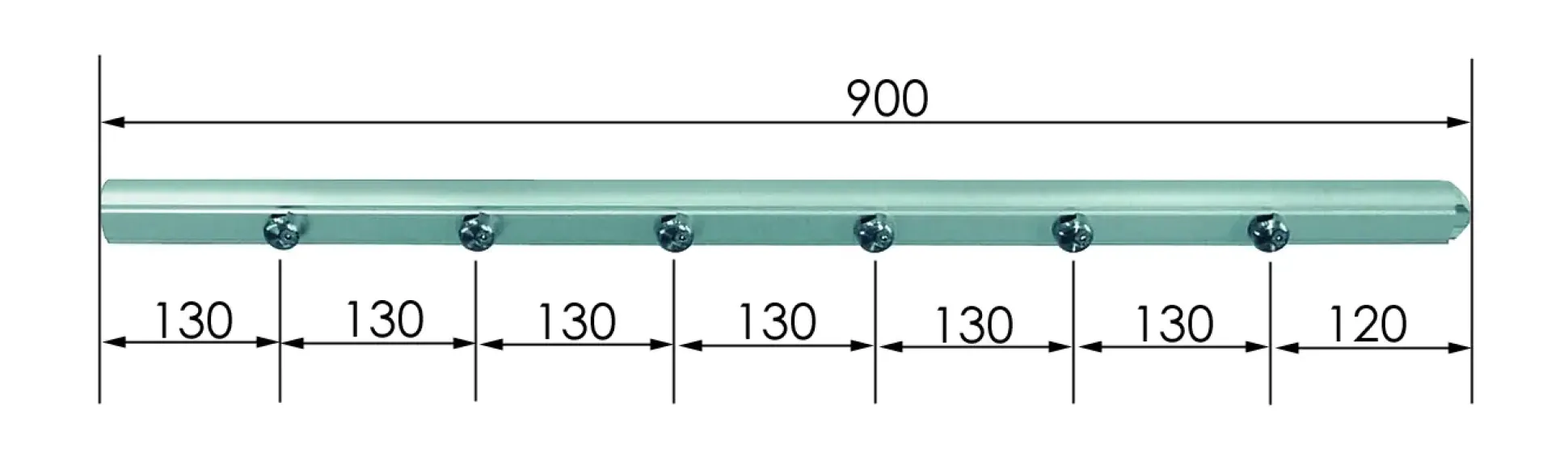 Treba B2 AluTop Geländerstab Ø 4,4 x 90,0 cm Aluminium eloxiert