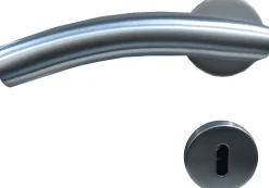 TrendLine BB-Rosettengarnitur Edelstahl Ø 5 cm rund gebogener Griff
