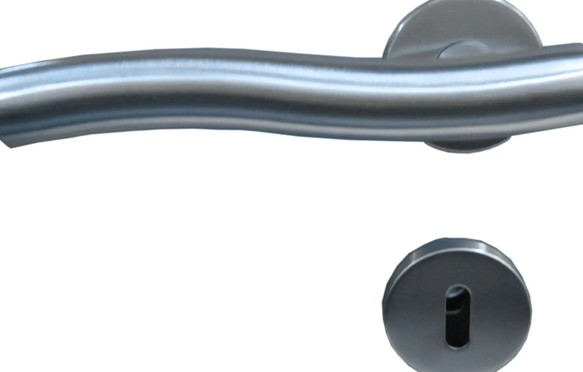 TrendLine BB-Rosettengarnitur Edelstahl Ø 5 cm rund welliger Griff