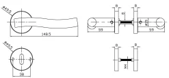 TrendLine BB-Rosettengarnitur Edelstahl Ø 5 cm rund welliger Griff
