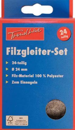 TrendLine Filzgleiter Ø 24 mm braun 24-Stück