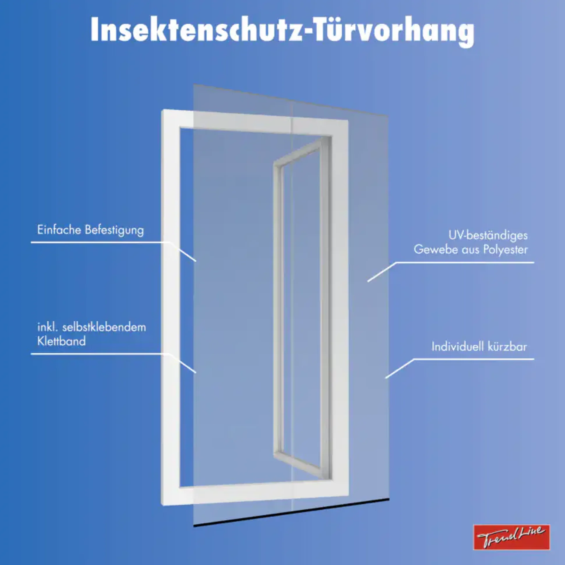 TrendLine Fliegenschutz Türvorhang 100 x 210 cm anthrazit kürzbar
