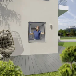 TrendLine Fliegenschutz-Fenster 120 x 150 cm schwarz/anthrazit kürzbar
