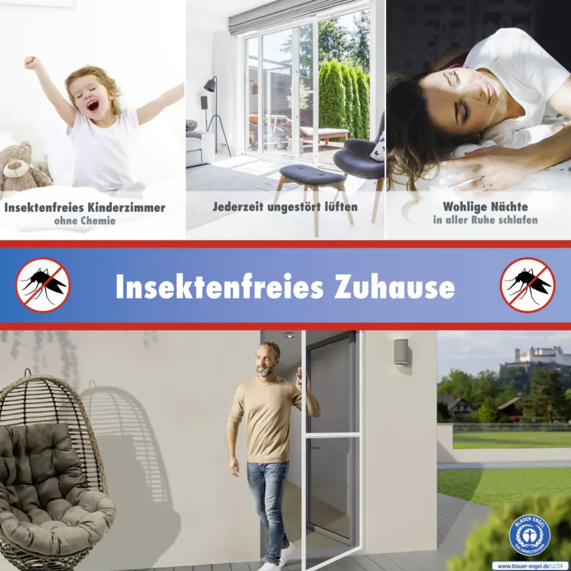 TrendLine Fliegenschutz-Tür 100 x 210 cm schwarz/weiß kürzbar