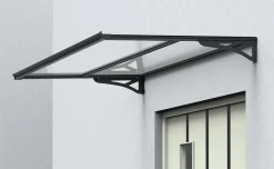 TrendLine Vordach Bordeaux Aluminium schwarz 140 x 90 x 14,8 cm