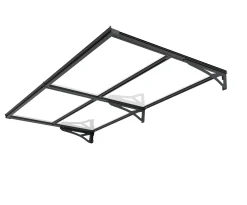 TrendLine Vordach Bordeaus Aluminium schwarz 200 x 90 cm