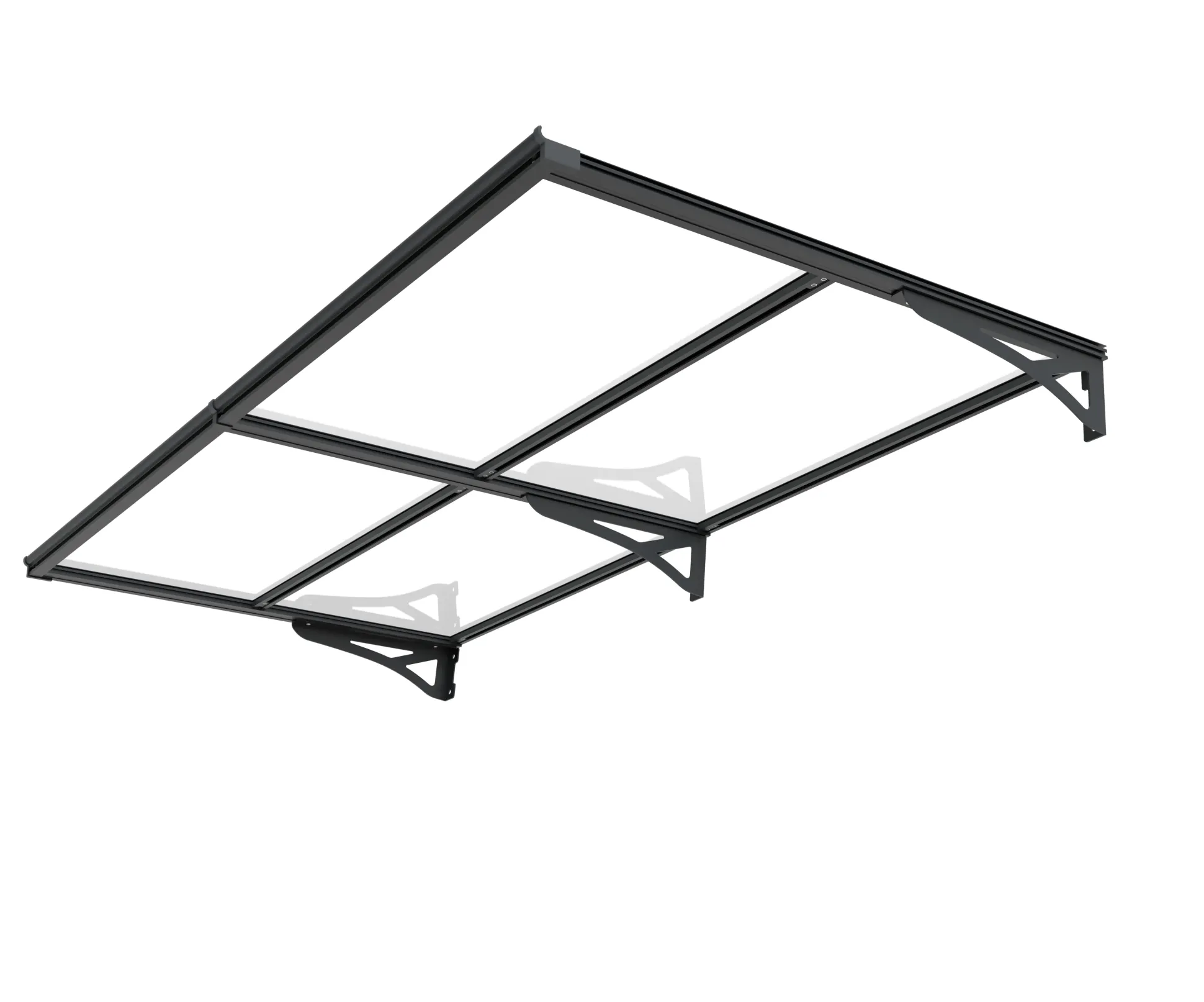 TrendLine Vordach Bordeaus Aluminium schwarz 200 x 90 cm
