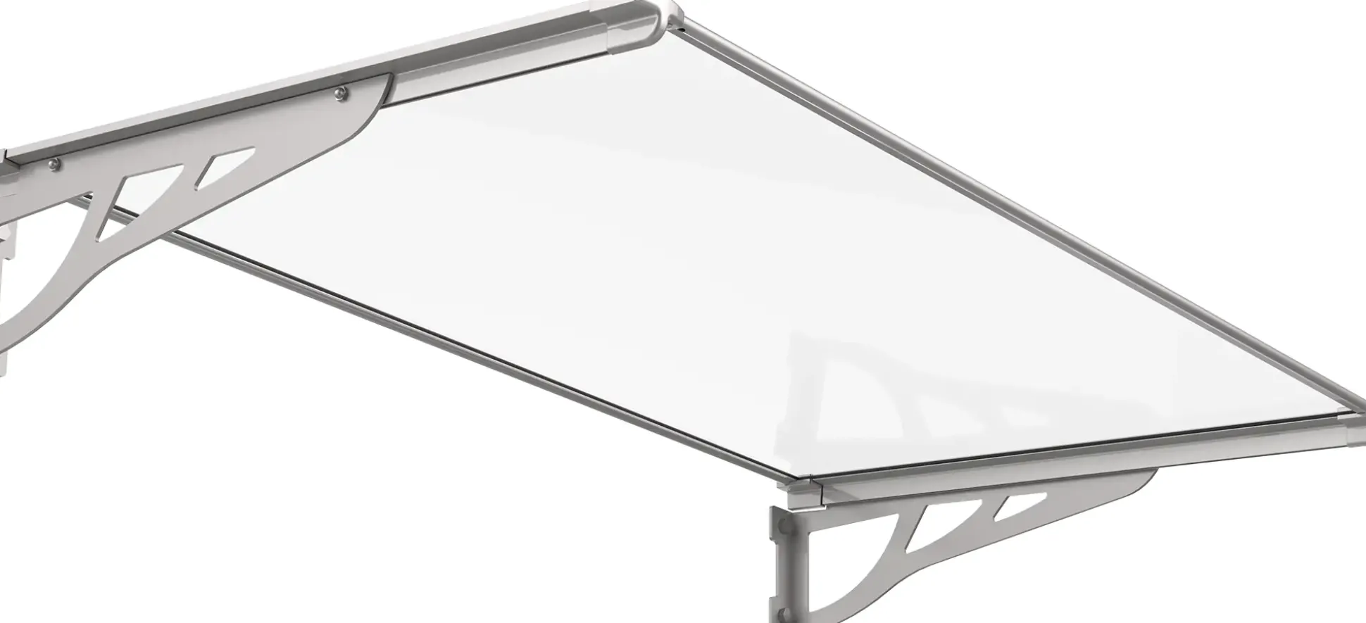 TrendLine Vordach Nancy silber 140 x 90 cm mit Polycarbonat-Abdeckung