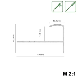 Treppenprofil 34 x 900 mm