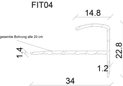 Treppenprofil 23 x 34 x 1350 mm