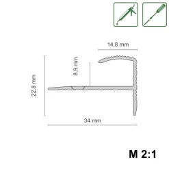 Treppenprofil 23 x 34 x 1350 mm