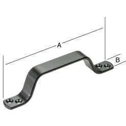 Vormann Handgriff Stahl 16 x 2 cm schwarz